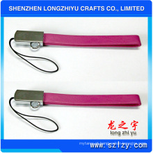 Keychain de couro artificial feito sob encomenda cor-de-rosa por atacado com anel durável